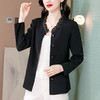 KQLA83N31882025年小众设计感木耳边鸡心领西装女春秋法式优雅修身短外套 商品缩略图1