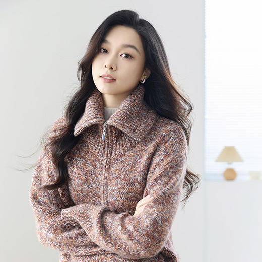 火桐hooton 高货系列 落日熔金 山羊绒拉链开衫24A672 商品图0