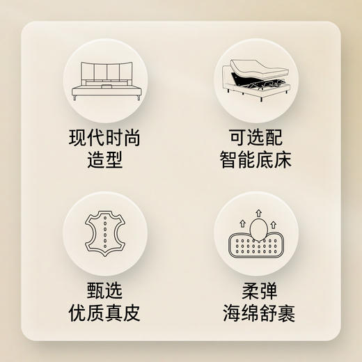 顾家家居整装 现代时尚 皮艺床KZ.B1096PQ1奈尔 商品图1
