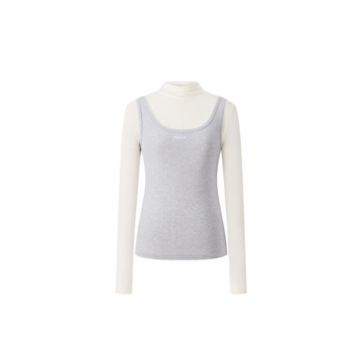 HERLIAN 2025年秋冬新品假两件拼色高领打底衫 商品图4