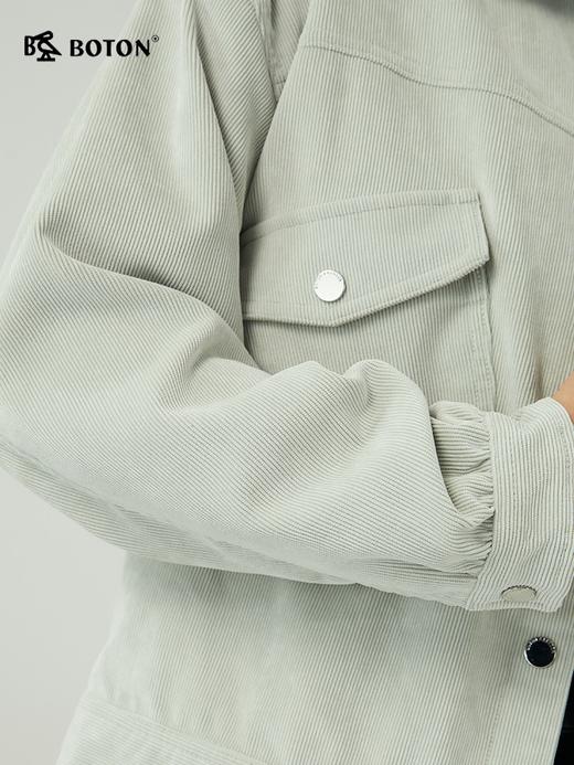 波顿女士春秋冬 外套 灯芯绒奶油绿 宽松落肩百搭款LJ903323 商品图4