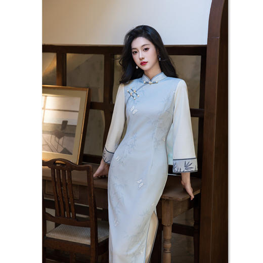GX时尚改良新中式长款倒大袖少女款旗袍2025秋季新款日常旗袍 商品图2