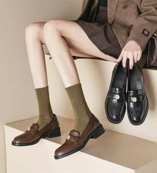 Opel真皮百搭山茶花乐福鞋 商品图2