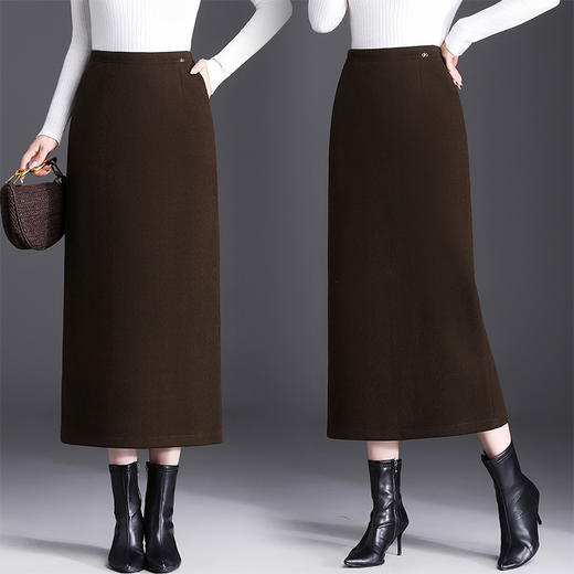 QYM 789-Y弹力高腰半身裙气质优雅一步裙直筒半身裙 商品图0