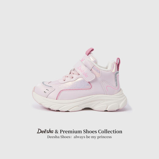 笛莎Deesha 女童童鞋2025冬季新款加绒高帮运动鞋 商品图0