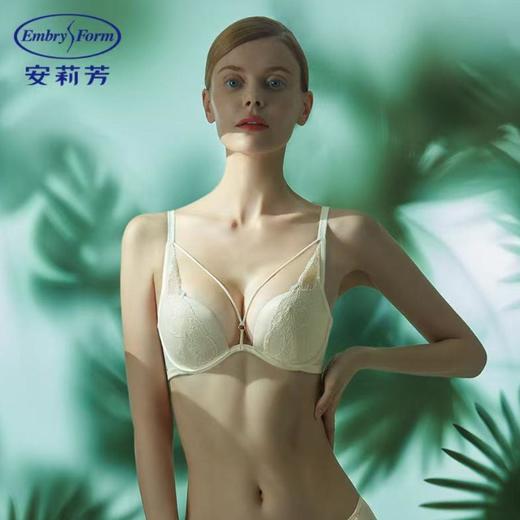 3楼安莉芳安莉芳【浪漫丝语】商场同款有钢圈性感蕾丝文 胸女士薄款大胸显小内衣EB00510 商品图0