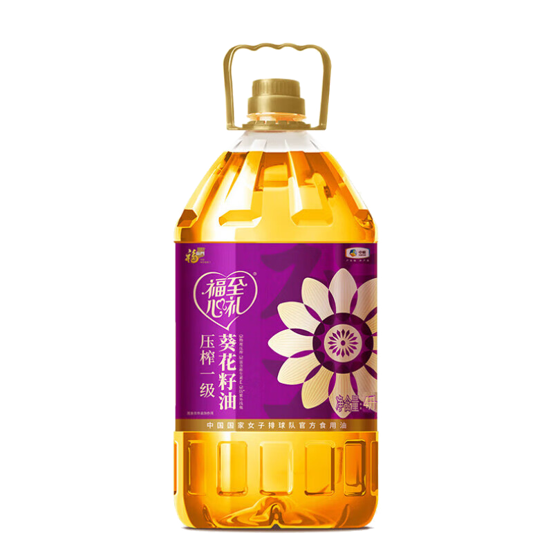 中粮福临门福至心礼压榨一级葵花籽油4L
