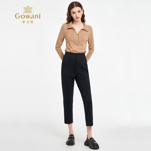 乔万尼新品2025秋挺括干练职场修身烟管裤ED3F247 商品图3