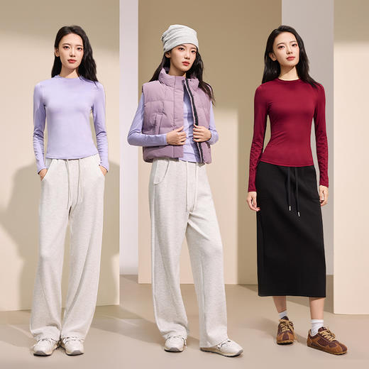 爱帝 女式超柔磨毛小圆领打底衫 商品图6