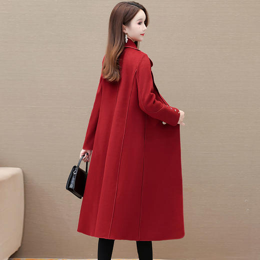 QYM 762101-Y双面呢子大衣保暖毛呢外套大衣 商品图2