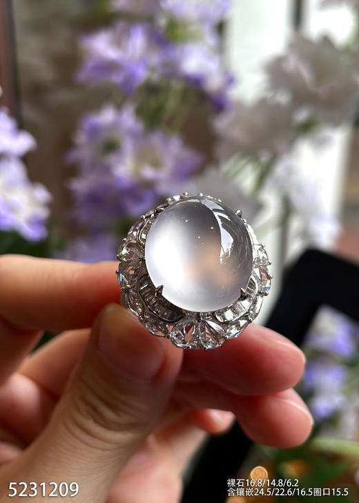 玻璃种蛋面戒指【5231209】具体价格微信咨询 商品图3