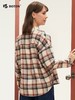 波顿女士格纹长袖衬衫 柔暖舒挺 薄磨毛宽松百搭款LS018324 商品缩略图2