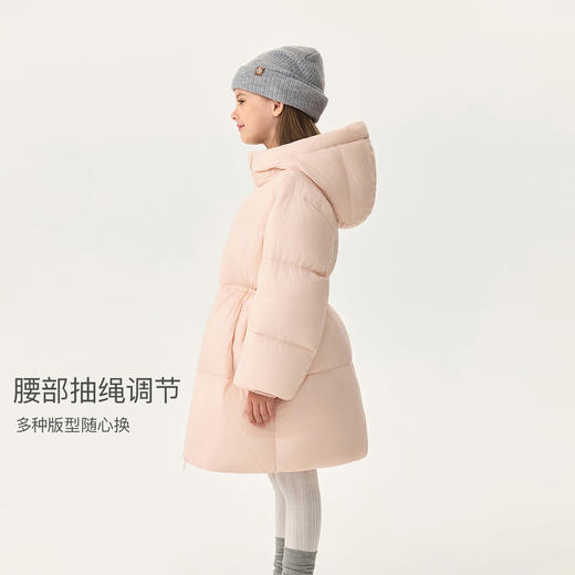 【无氟防泼水】马克珍妮女童加厚保暖防寒长款连帽羽绒服2025年冬装新款551816 商品图2