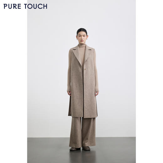 PURE TOUCH女装 25秋冬新款羊毛混纺西装马甲长款OL通勤外搭马甲 商品图1