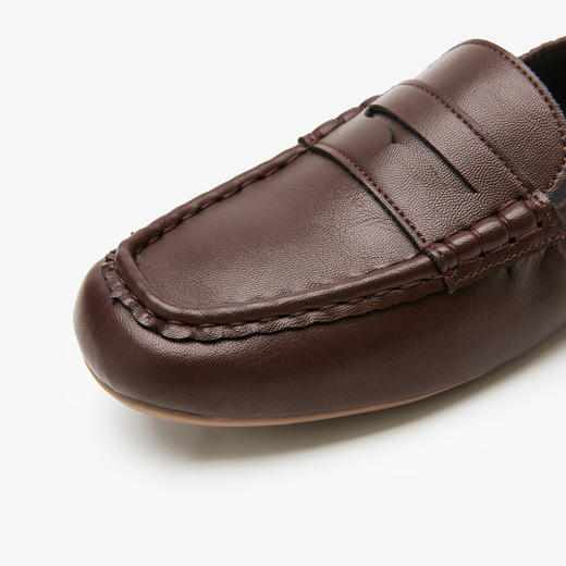 西遇软底乐福鞋女新款秋季棕色平底小皮鞋方头不累脚通勤单鞋K0057162/K0057163 商品图5