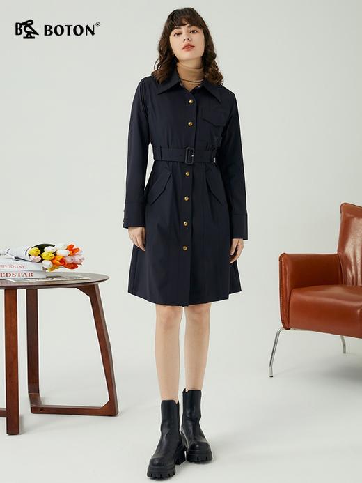 波顿女士春秋中长风衣别致松弛英伦休闲合身款LJ911323 商品图5