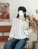 【秋上新】水洗棉675下摆流苏蕾丝边长袖小衫上衣-喜出 商品缩略图1