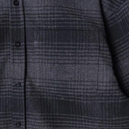 3060SDSA秋冬新款痞帅男装韩版撞色格纹纽扣翻领长袖衬衫百搭针织衬衣 商品图2