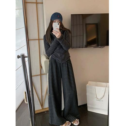 Beau Muse 女士复古格子休闲裤 | 经典格纹设计、复古文艺、宽松裤腿、舒适百搭、常规款/加长款、两种选择 商品图0