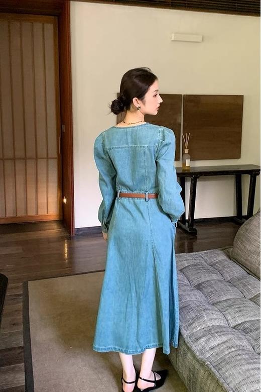 Le Malene 方领牛仔收腰连衣裙 18664 商品图4