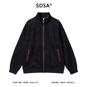 WT230SDSA男士秋冬新款痞帅男装美式绒面撞色拉条立领拉链卫衣百搭时尚