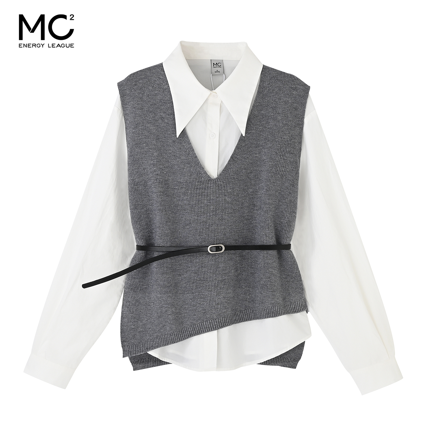 女装翻领衬衣配马甲两件套-5517M5241001