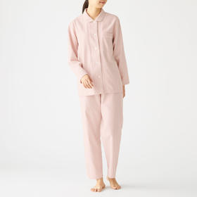 官网348！日系无印情侣棉法兰绒磨毛长袖长裤套装无侧缝男女睡衣睡裤家居服