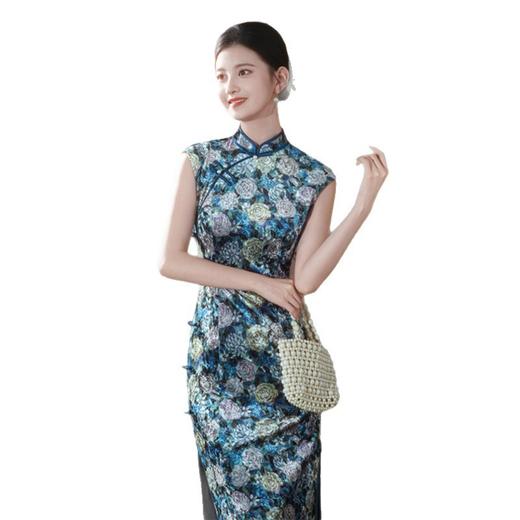 GX无袖国风中式长款改良旗袍2025初秋新款复古修身气质日常可穿旗袍 商品图4