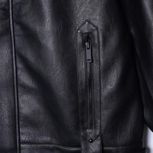 SDSA男士秋冬新款痞帅男装潮牌拉链口袋拉链立领皮衣夹克百搭宽松 商品图2