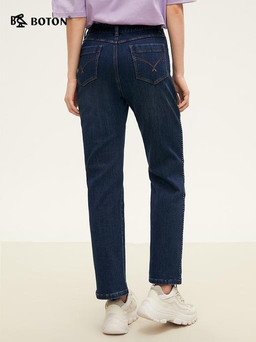 波顿女士春秋冬季复古百搭修身直筒高腰微喇牛仔裤LE337324 商品图1