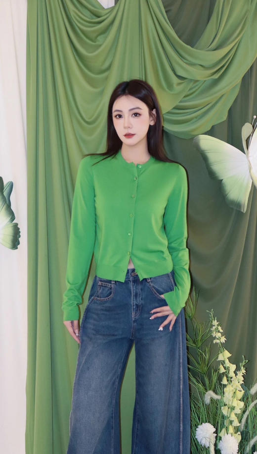 【开放日忙 秒杀价已调 直接拍】返场 江南布衣 纯色高级绵羊毛 针织开衫 商品图0