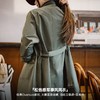 马登复古橄榄绿风衣中长款巴恩风大衣宽松翻盖口袋工装外套秋季女 商品缩略图1