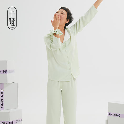半醒岁月静好家居服 真丝质感清凉舒爽 SW013 商品图3