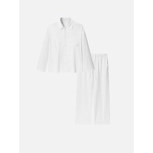 GXG男士家居服 肌理感衬衫式条纹睡衣男居家套装 25年春季新品 商品图4