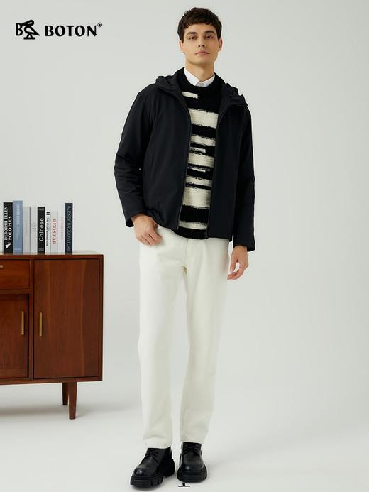 【弹力有型】波顿男士春秋冬 立领连帽夹克  复合绒舒暖合身休闲款MJ986323 商品图1