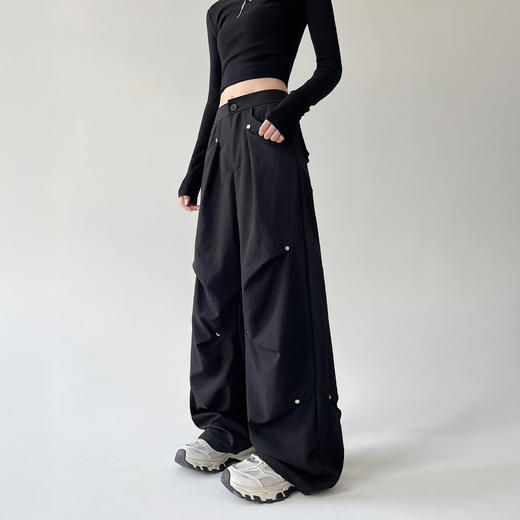 显瘦！长腿！DANMO旦茉 柳钉美式工装裤 舒适耐磨 修饰腿型 4色可选 商品图2