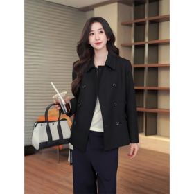 COCO ZONE 刘一一迪家女士2025秋装新款绵羊毛混纺随性风高端外套CD2A1535