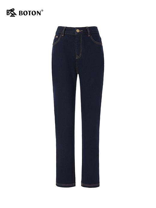 波顿女士秋冬 抓绒底牛仔裤 舒暖藏肉 不易褪色小锤形中高腰款LE308323 商品图5