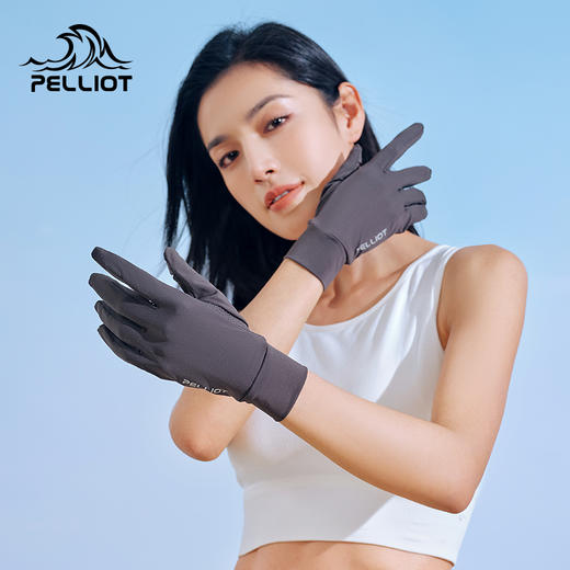 伯希和户外防晒手套女防紫外线薄款透气骑行电动车防滑漏指手套男 商品图0
