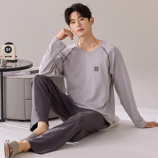 新款春秋季睡衣男春款长袖长裤家居服套装简约休闲居家青年可外穿 商品图10