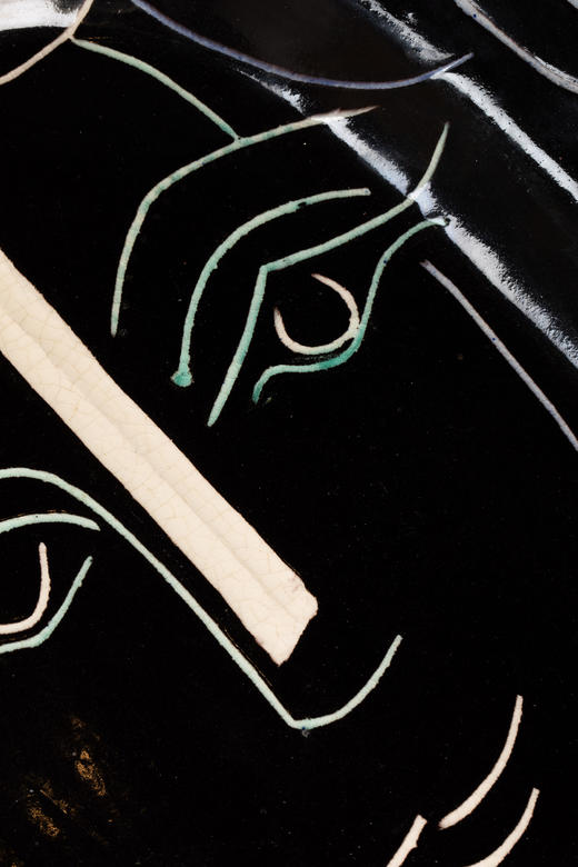 独角鹿西洋古董1953年代西班牙艺术巨匠毕加索与法国Madoura工坊合作出品限量装饰陶盘「Visage Au Collier (A.R.220) 戴项链的面庞 220」 商品图4