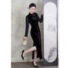 GX早秋新款丝绒长袖旗袍2025新款时尚改良新中式复古女装高级感旗袍 商品缩略图3