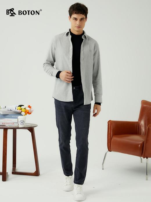 波顿男士秋冬 牛仔裤 抓绒复古直筒 修身暖适款ME881323 商品图3