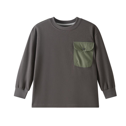 【南瓜拿铁】COO ENERGY儿童假两件卫衣撞色休闲T恤 110-170尺码 商品图4