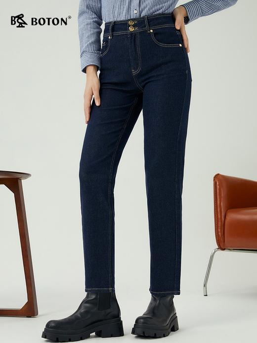 [不褪色]波顿女士秋冬季中高腰宽松直筒小锥形牛仔裤LE302323 商品图1