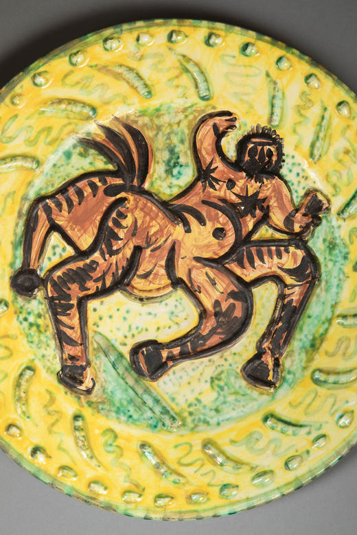 独角鹿西洋古董1956年代西班牙艺术巨匠毕加索与法国Madoura工坊合作出品限量装饰陶盘「Centaure (A.R.339) 半人马 339」 商品图2
