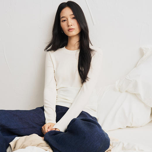 5-7天内发出 「软糯亲肤自然丝滑」莱赛尔天丝+羊毛 kemu打底衫轻绒衣 圆领/中领/高领 商品图0