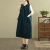 GYH 8639复古纯色灯芯绒无袖连衣裙中长款开衫背心裙 商品缩略图2