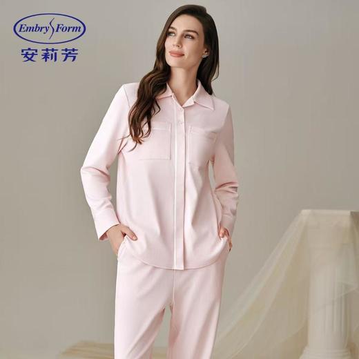 3楼安莉芳安莉芳【雅舒棉-针织棉】优雅衬衫式翻领舒适 純棉女士家居服套装EL01125 商品图0