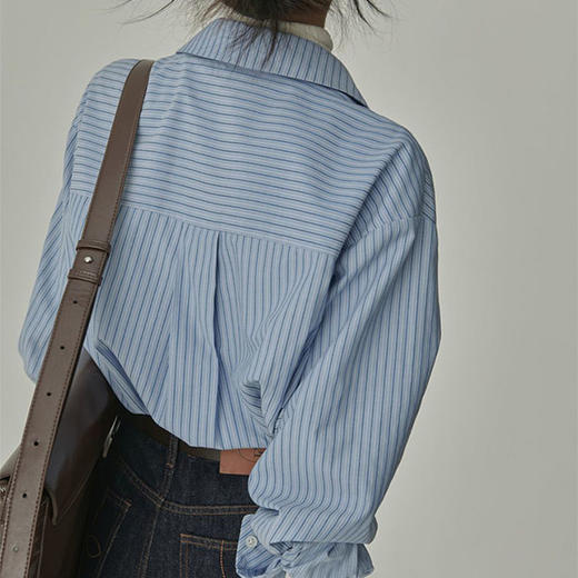 馥迦法式经典蓝色条纹衬衫 商品图4
